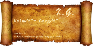 Kalmár Gergő névjegykártya